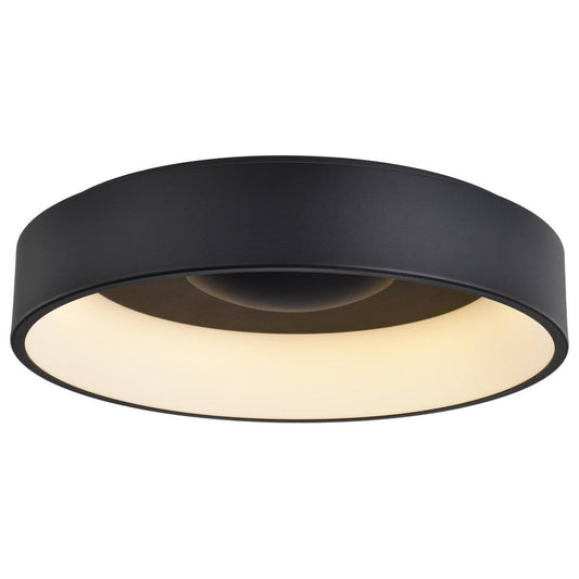 1 - Light LED Flush Mount Size: 6 H x 23.5 W x 23.5 D, Shade Color: Black